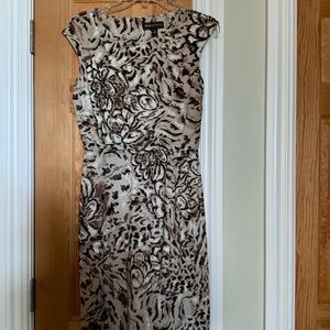 Dana Buchman Black and Cream Midi Dress